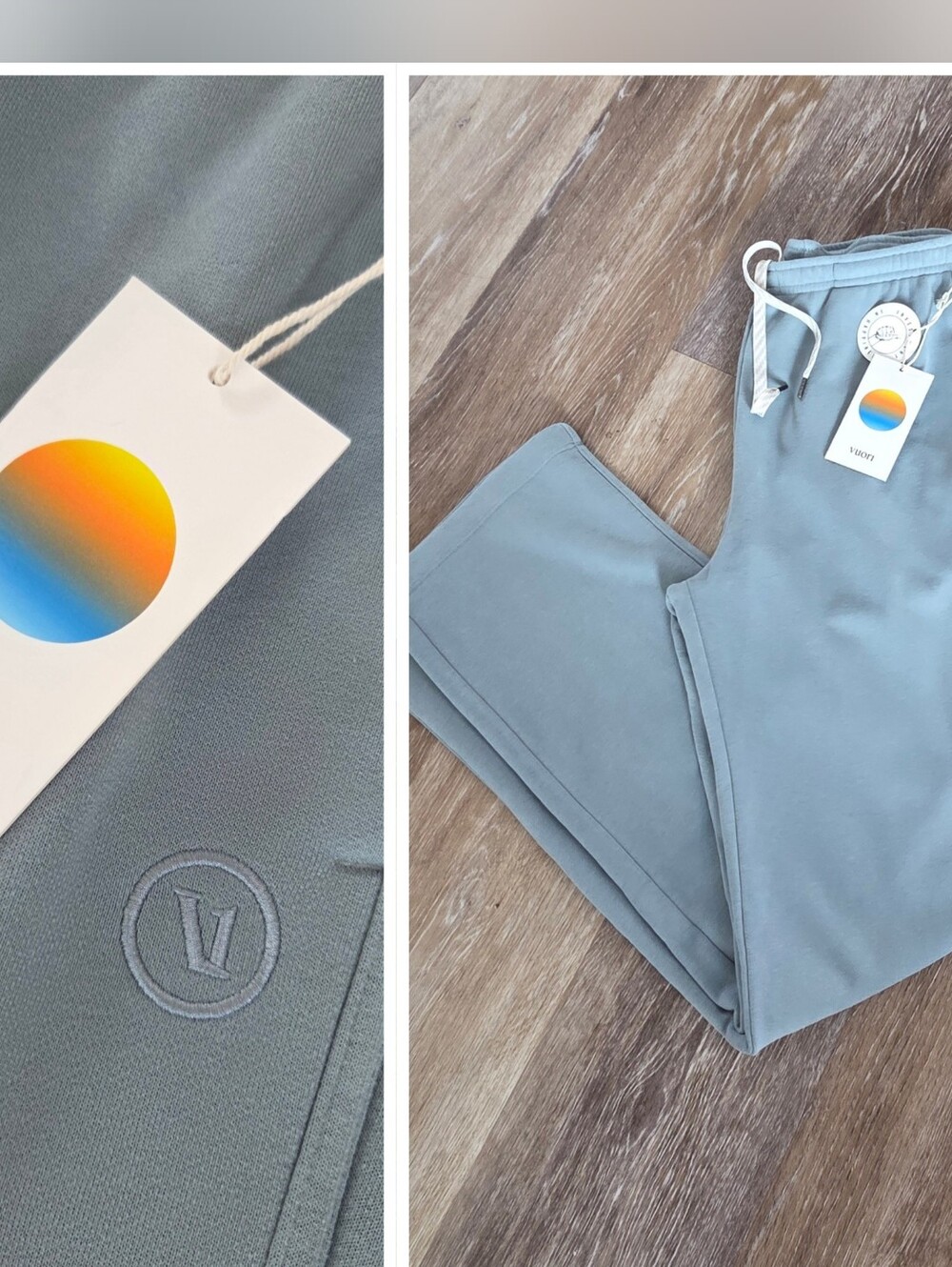 Vuori Sedona Straight Leg Sweatpants Jogger NWT Mist Relaxed Fit Sueded Drawcord